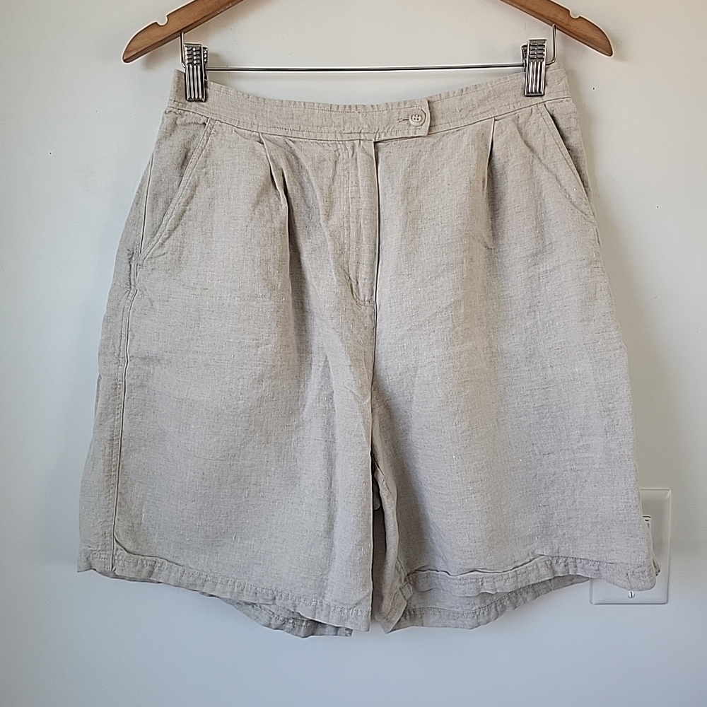 J. Jill Natural Linen Shorts